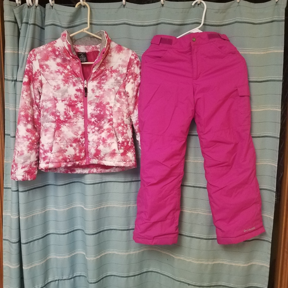 Girls 10/12 winter jacket and snow pant bundle